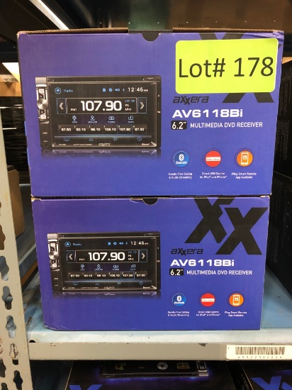 (2) AXXERA MULTI MEDIA DVD RECEIVERS