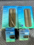 LOT WITH 2 AMAZON ECHOS AND 2 ECHO DOTS