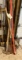 LOT WITH GARDEN TOOLS - SHOVELS - RACK - SLUG HAMMER - AXE