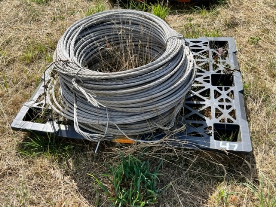 PALLET OF QUARTER INCH ALUMINUM GUIDE WIRE