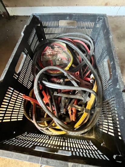 CRATE OF JUMPER CABLES