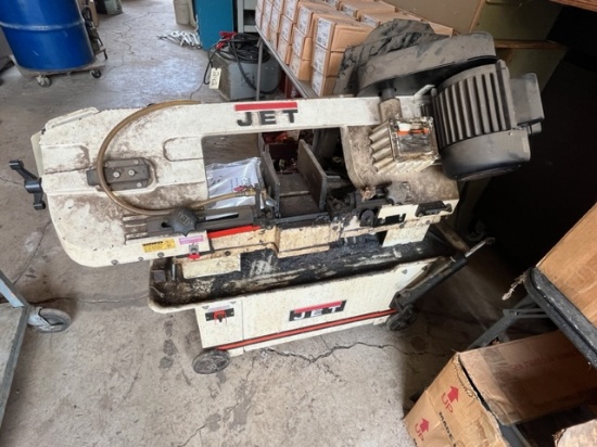 JET HORIZONTAL BAND SAW - HVBS-7MW - APPEARS TO BE IN OPERATING CONDITION COMES WITH OWNERS MANUAL