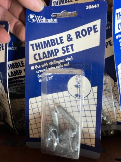 BOX OF THIMBLE AND ROPE CLAMP SETS - UNUSED