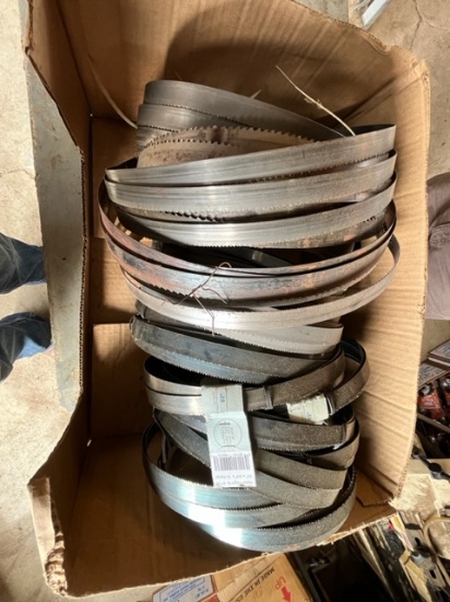 BOX OF VARIOUS UNUSED HORIZONTAL BAND SAW BLADES