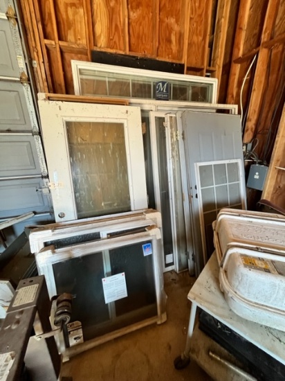 LARGE LOT OF VINYL WINDOWS AND DOORS