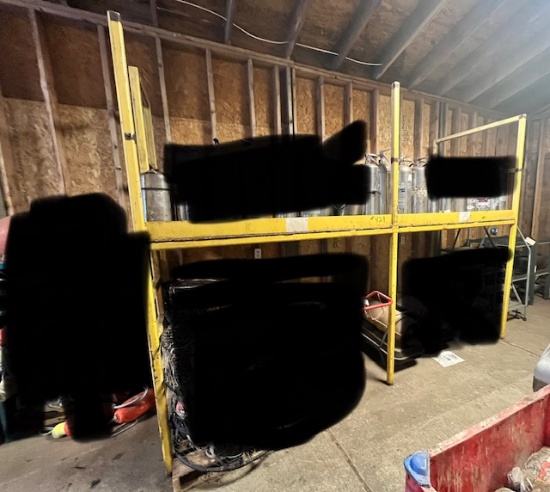 STEEL PLATFORM WITH BUILT IN LADDER - 12' LONG 4' DEEP AND 58.5" TO BASE OF PLATFORM