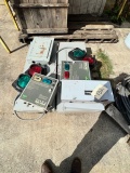 PALLET OF ELECTRICAL BOXES WITH RED AND GREEN LIGHTS