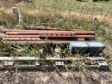 PALLET OF MISCELLANEOUS 6.5 INCH PIPES IN VARIOUS LENGHTS AND 2 LITHIUM LIGHTS