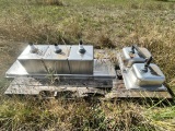 PALLET OF 3 COMPARTMENT SINK STAINLESS STEEL AND A 2 BASIN STAINLESS STEEL SINK