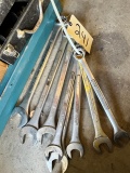 SET OF (8) LARGE BOX END AND OPEN END STANDARD WRENCHES - FROM 1-1/4