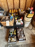LOT OF CHEMICALS - OILS- STAINS