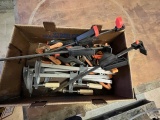 BOX OF MISCELLANEOUS WOOD WORKING CLAMPS