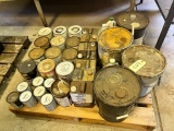 PALLET OF VARIOUS STAINS AND FINISHES