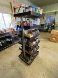 ROLLING CART FULL OF HARDWARE - NUTS - BOLTS- SCREWS - NAILS - FASTENERS AND MORE