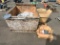 Wooden box, four additional boxes. Sanitaire 10 inch membrane rings along with rubber membrane discs