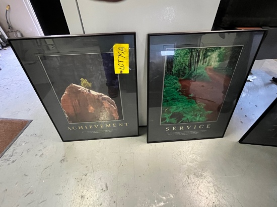 Eight framed inspirational posters