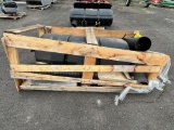 Crate with hustler mower bagger system, unused