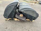Pallet with hustler mower bagger system.