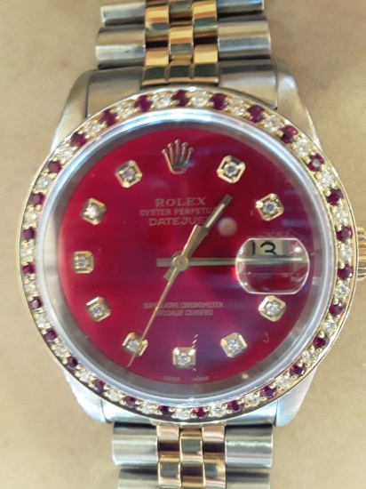 Rolex Datejust Two Tone Red