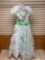 P.C. Mary's 4Q802 White/Green Dress, Size 12