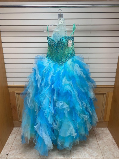 Mori Lee 88090 Blue Mist Dress, Size 12