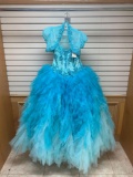 Mori Lee 89050 Capril Aqua Dress, Size 12
