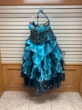 Princess 4Q836 Blue Multi Dress, Size 12