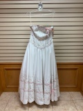 P.C 4126 White Rose Dress, Size 10