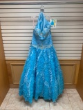 P.C. Mary 4Q804 Krystal Blue Dress, Size 10