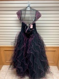 Mori Lee 87049 Black Hot Pink Dress, Size 10