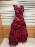 Da Vinci Cranberry Dress, Size 8