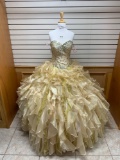 Mary's 4Q950 Gold Dress, Size 8