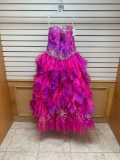 Princess 4Q768 Magenta Dress, Size 10