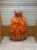 Da Vinci 46464 Orange Dress, Size 12