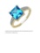 GORGEOUS WOMEN 10K SOLID YELLOW GOLD 3 CTW SWISS BLUE TOPAZ AND DIAMONDS SIZE 7 DESIGNER RING