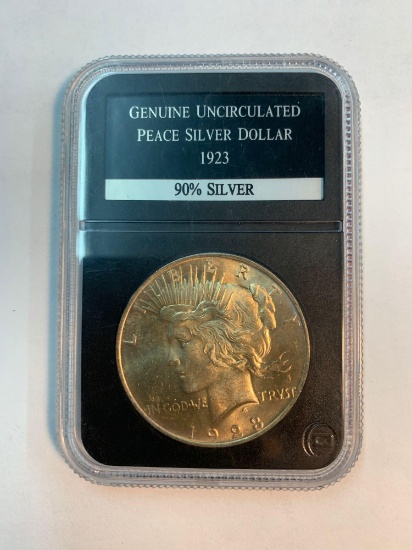 Guaranteed genuine graded PCS stamps & coins peace silver dollar, 90% silver, uncirculated
