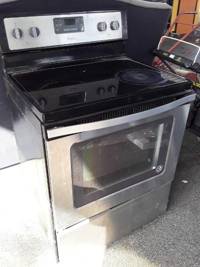 Whirlpool Black and Stainless Steel Stove oven
