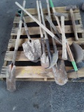 Pallet of Shovels, AX's, Hammer