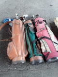 (3) Bags of Golf Bags with Golf Clubs