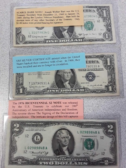 1976 Bicentennial $2 Note, Scarce Barr Note, Old Silver Certificate