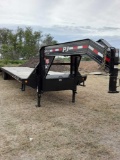 2019 PJ 40' Gooseneck, Tandem Dual Axle Flatbed Trailer (TEXAS TITLE - REPO)