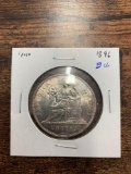 ONE PESO 1896 REPUBLICA DE GUATEMALA SILVER COIN, BRILLIANT UNCIRCULATED