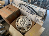 Pallet with Wheel Covers, Light Fixtures