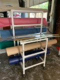 PVC Cart with Rolls of Fabric