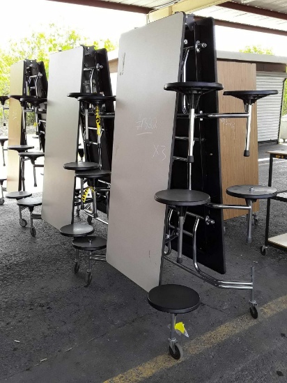 (3) Cafeteria Folding Tables