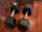 Pair of 35lbs rubber dumbbells