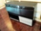 Entertainment system custom wood modern shelves with glass