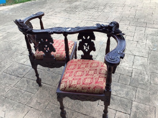 Victorian Half Back Wooden Chairs