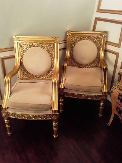 2 Golden Colored Chairs