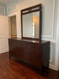 Custom all wood dresser and mirror combo